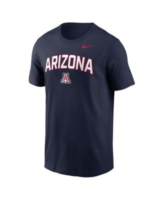 Men's Navy Arizona Wildcats Primetime Arch Stack T-Shirt
