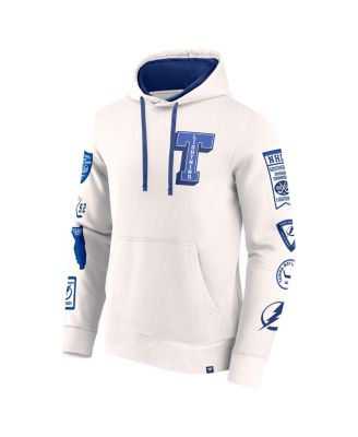 Men's White Tampa Bay Lightning Letterman Fleece Pullover Hoodie