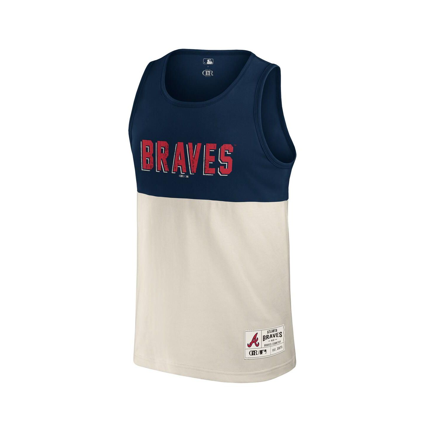 Мужской топ Fanatics Darius Rucker Collection by Navy Atlanta Braves Color Block — фото 3