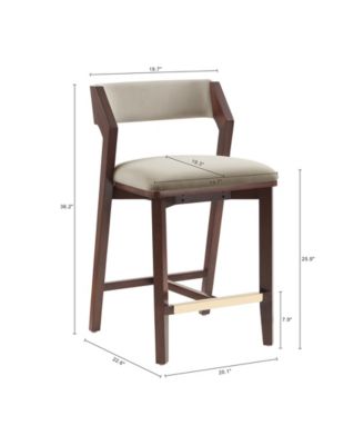 Patricia 36.2" Velvet Upholstered Counter Stool