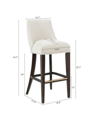 Beever 43.7" Chenille Upholstered Barstool