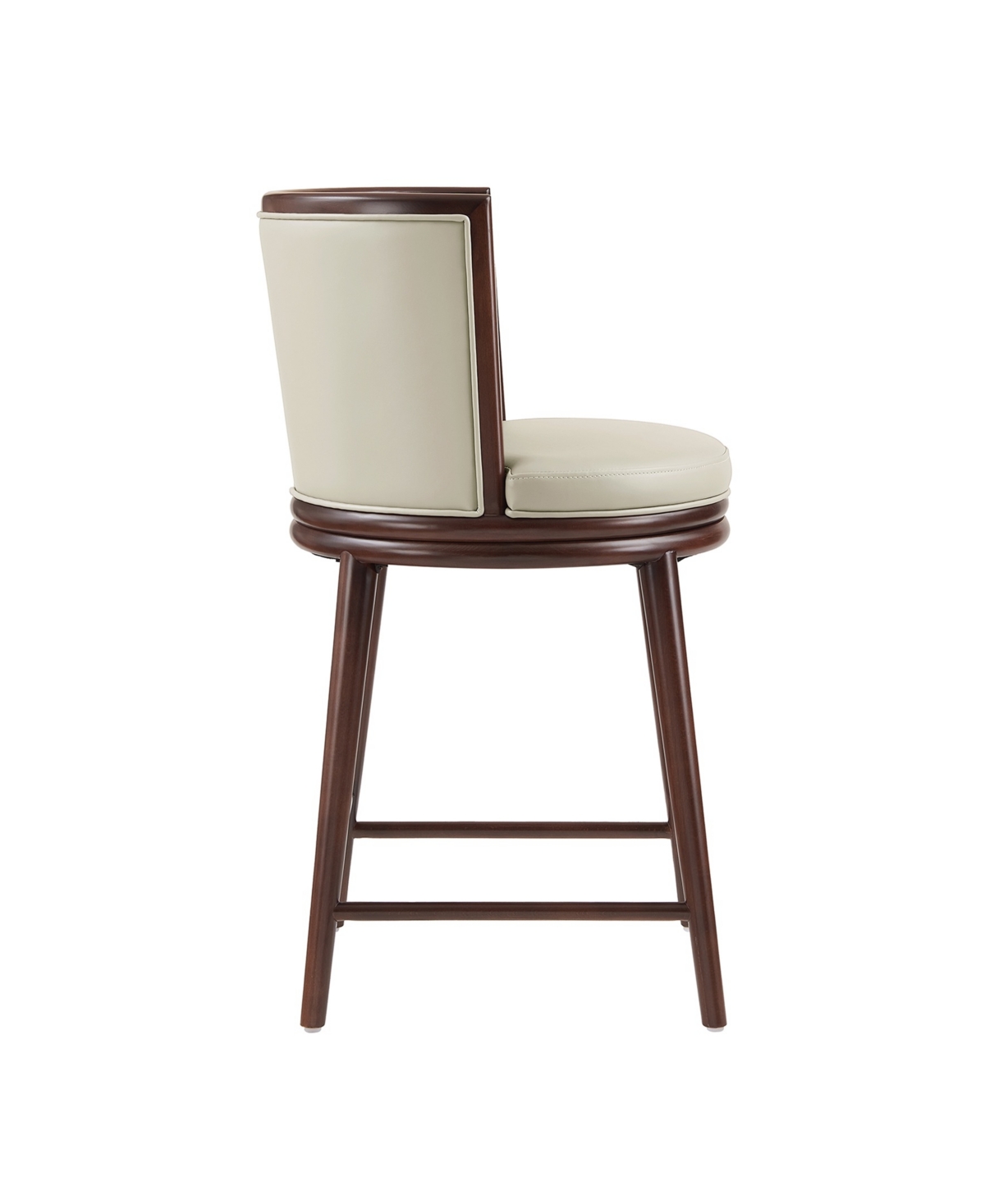 Manhattan Comfort 37.6" Evalyn Faux Leather Upholstered Counter Stool In Gray