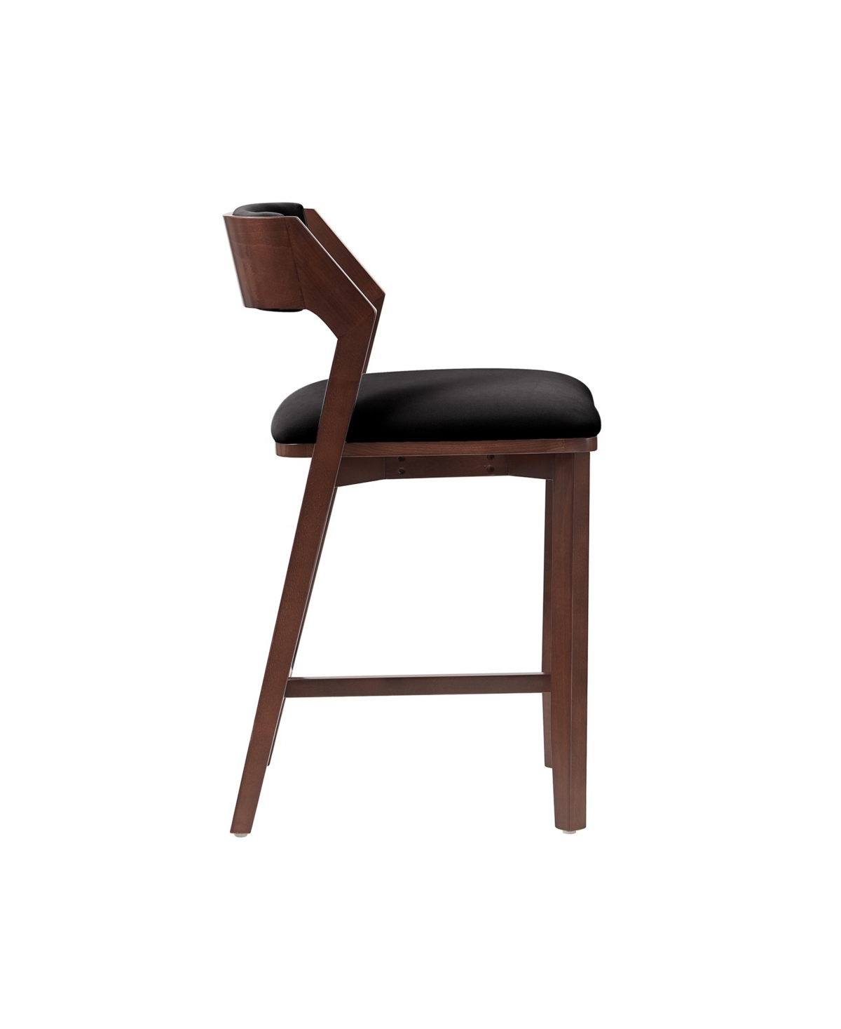 Manhattan Comfort 36.2" Patricia Velvet Upholstered Counter Stool In Black