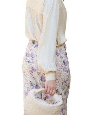 Women's Saint Lace Insert Wonderland Print Midi Skirt