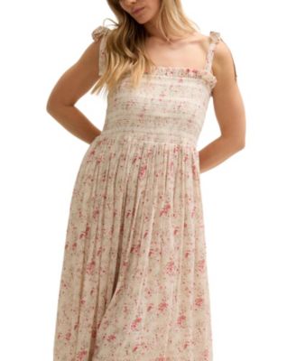 Women's Annie Smocked Print Maxi Dress