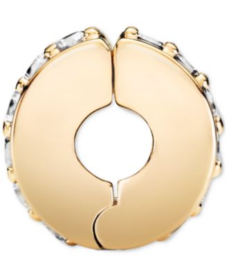 14k Gold Cubic Zirconia Clip Charm