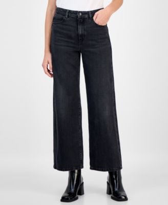 GUESS - Women's High-Rise Wide-Leg Ankle-Length Jeans