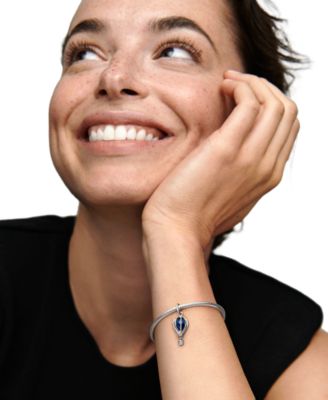 Sterling Silver and Blue Crystal Air Balloon Dangle Charm