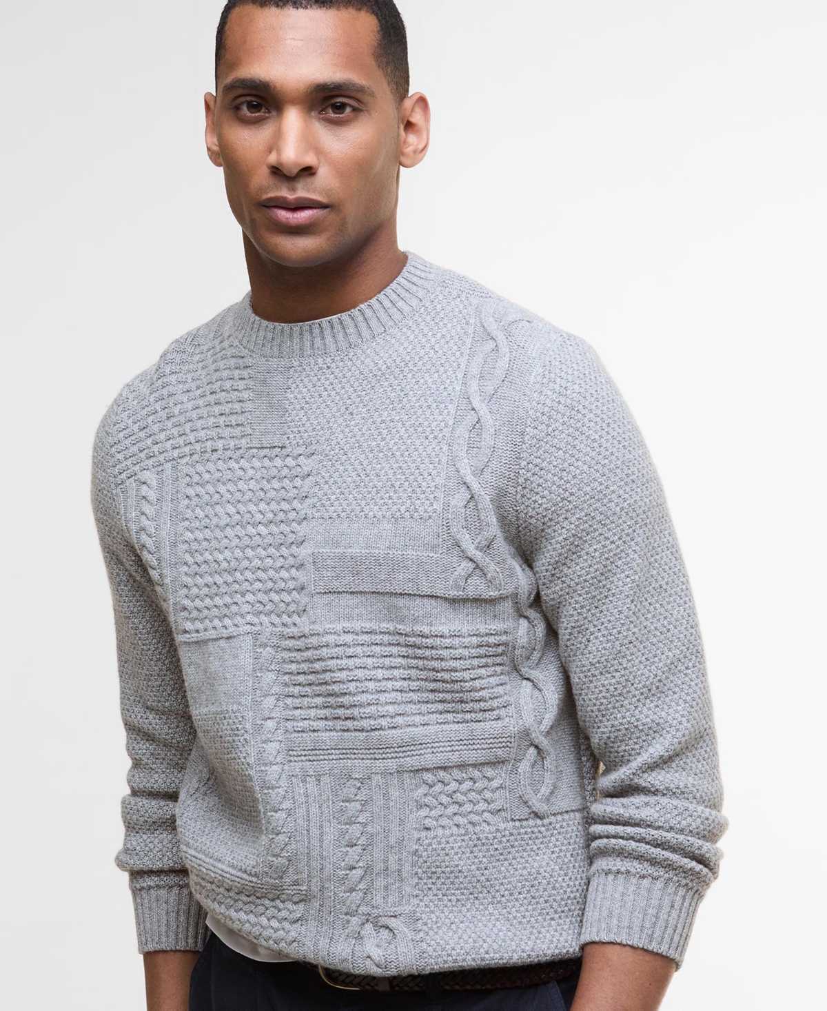Barbour Men's Casey Textured Cable Knit Crewneck Sweater