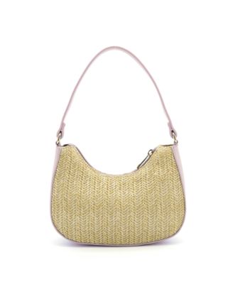 Nyomi Floral Straw Top Handle Shoulder Bag