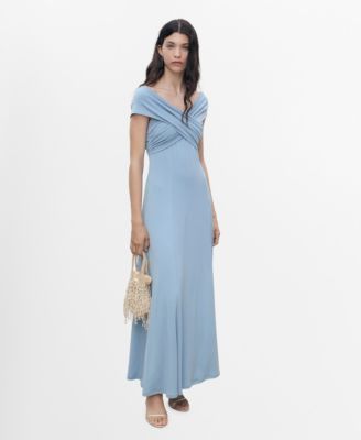 MANGO - Women's Crossover Neckline A-Line Dress