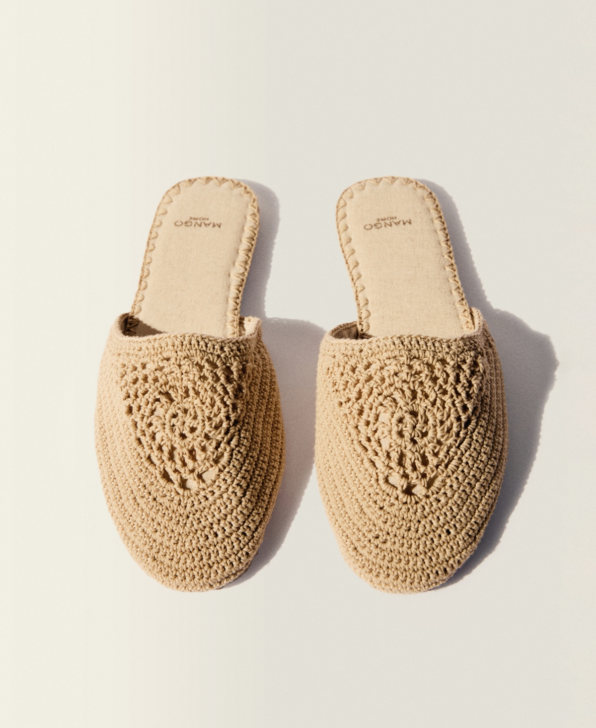 Mango Women's Braided Cotton Slippers In Sand