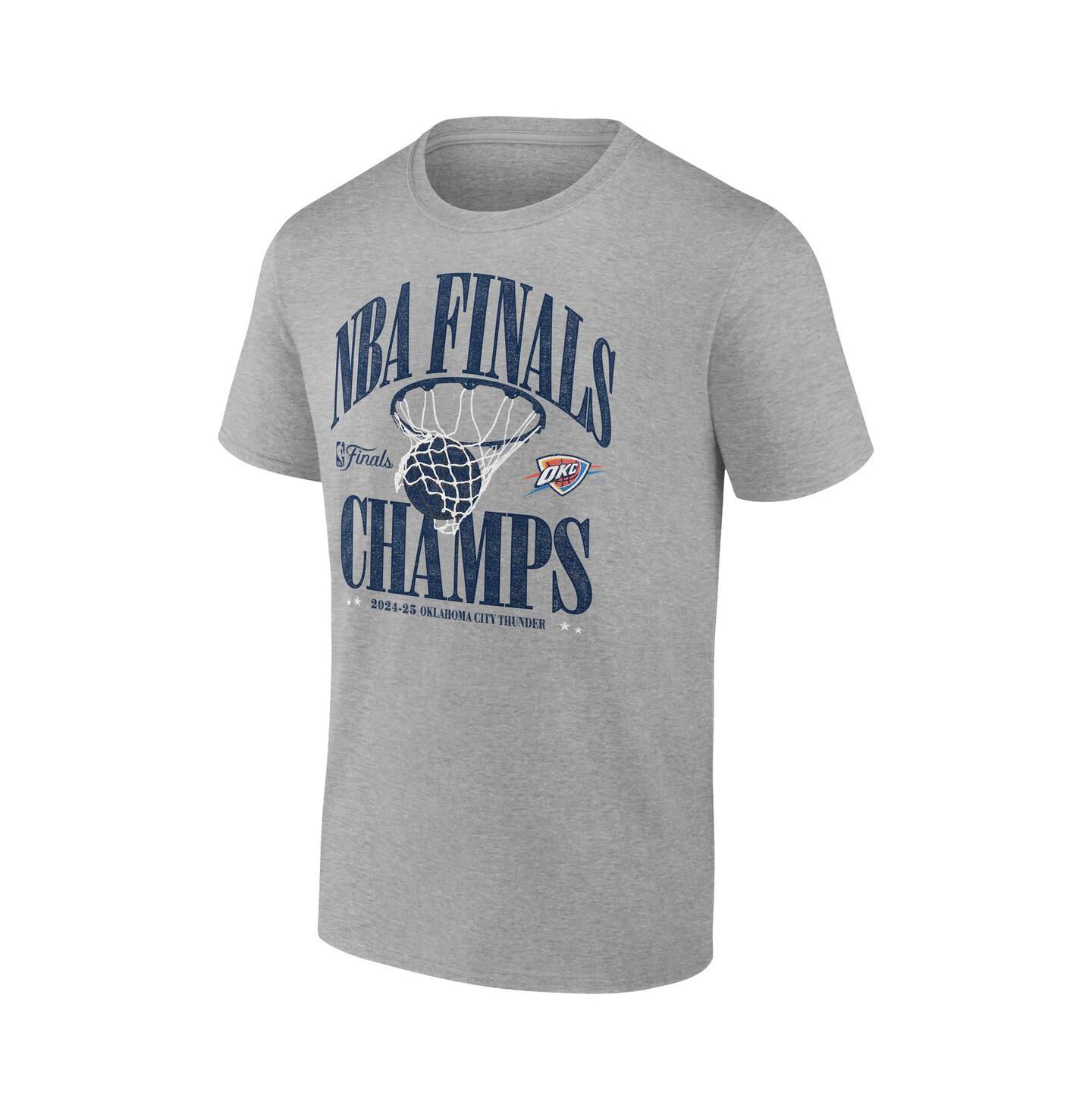 Мужская футболка Fanatics Steel Oklahoma City Thunder 2025 NBA Finals Champions Fade Away Retro — фото 3
