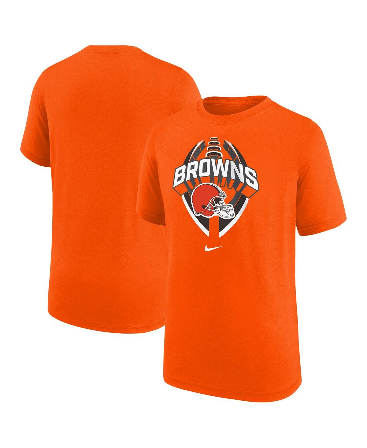 Nike Big Boys And Girls Orange Cleveland Browns Icon Legend T-shirt In Orange