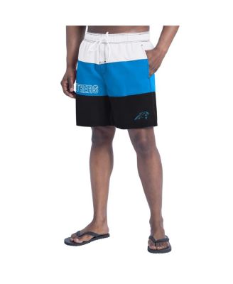 G-III Sports by Carl Banks - Men's Black/Blue Carolina Panthers Sunrise Volley Swim Shorts