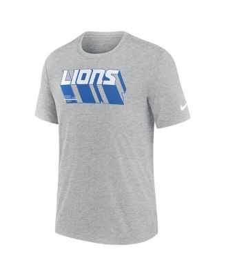 Men's Heather Gray Detroit Lions Long Pass Tri-Blend T-Shirt