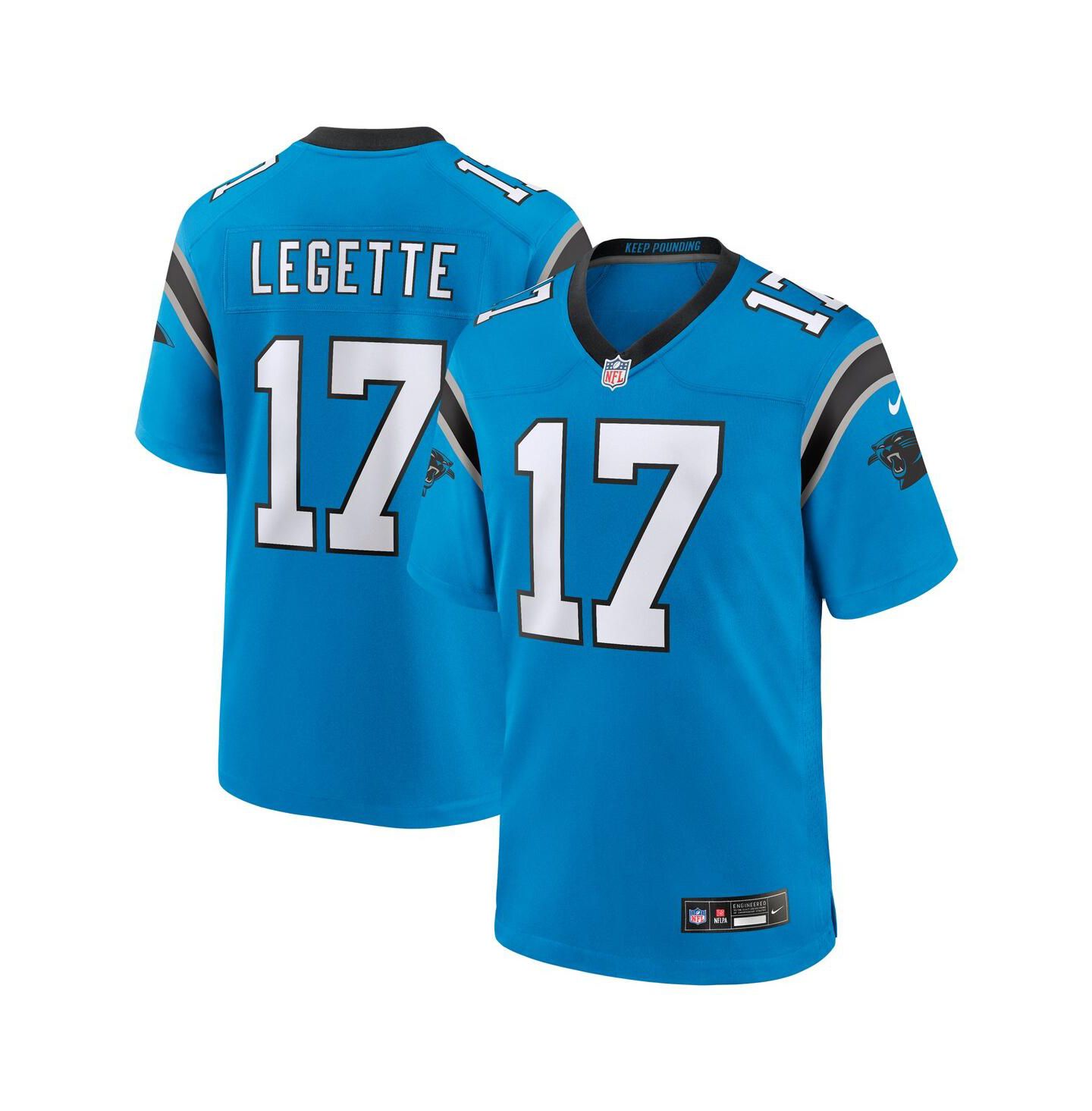 Мужской топ Nike Xavier Legette Blue Carolina Panthers Alternate Game Jersey — фото 1