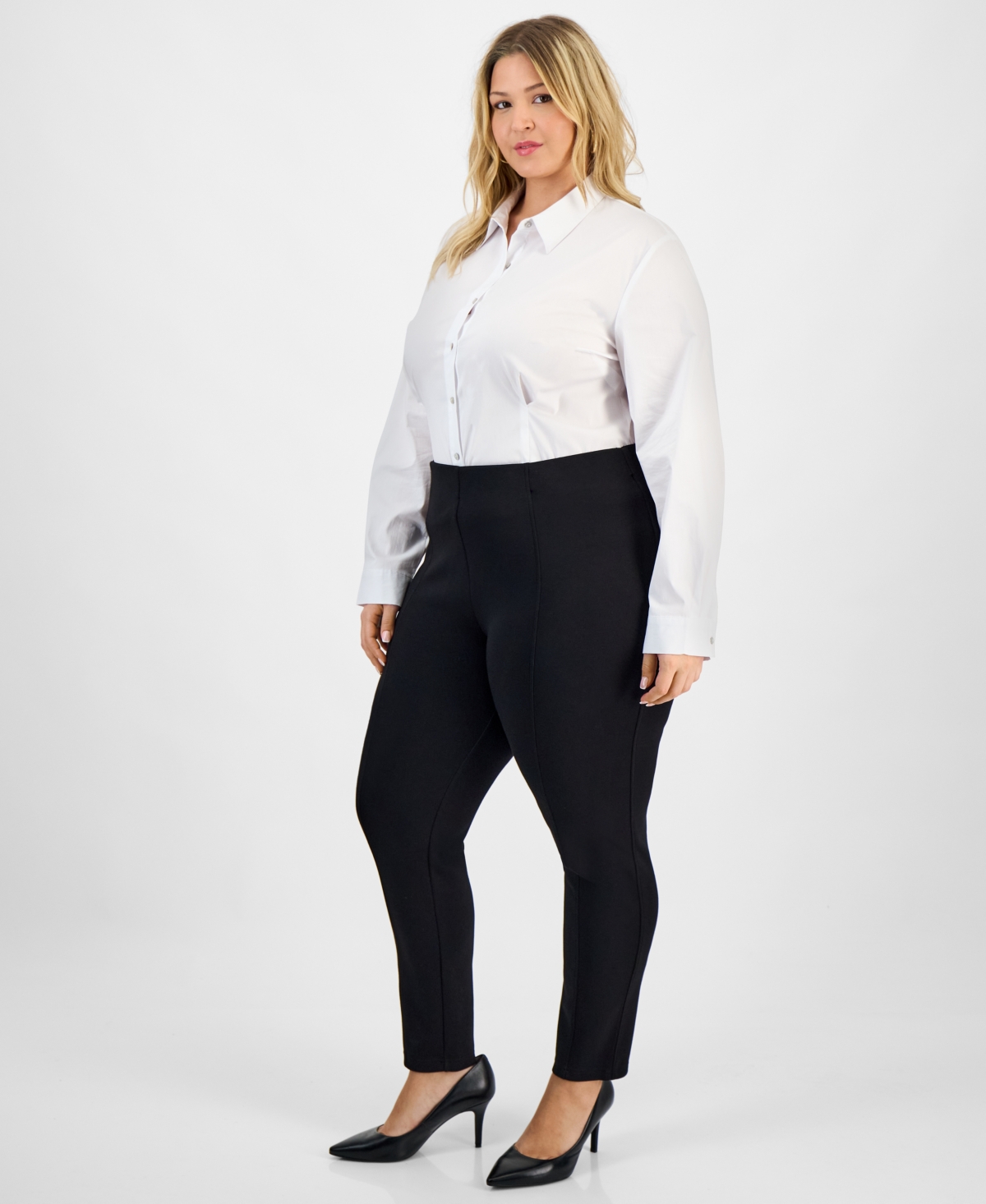 Bar Iii Trendy Plus High Rise Ponte Leggings, Macy's Exclusive