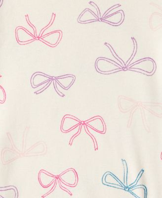 Baby Girls Bow-Print Bodysuit, Quilted Vest & Pants, 3 Piece Set