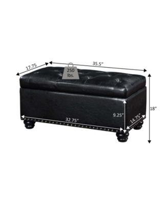 35.5" Faux Leather 7th Avenue Storage Ottoman Bench