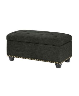35.5" Faux Linen 7th Avenue Storage Ottoman