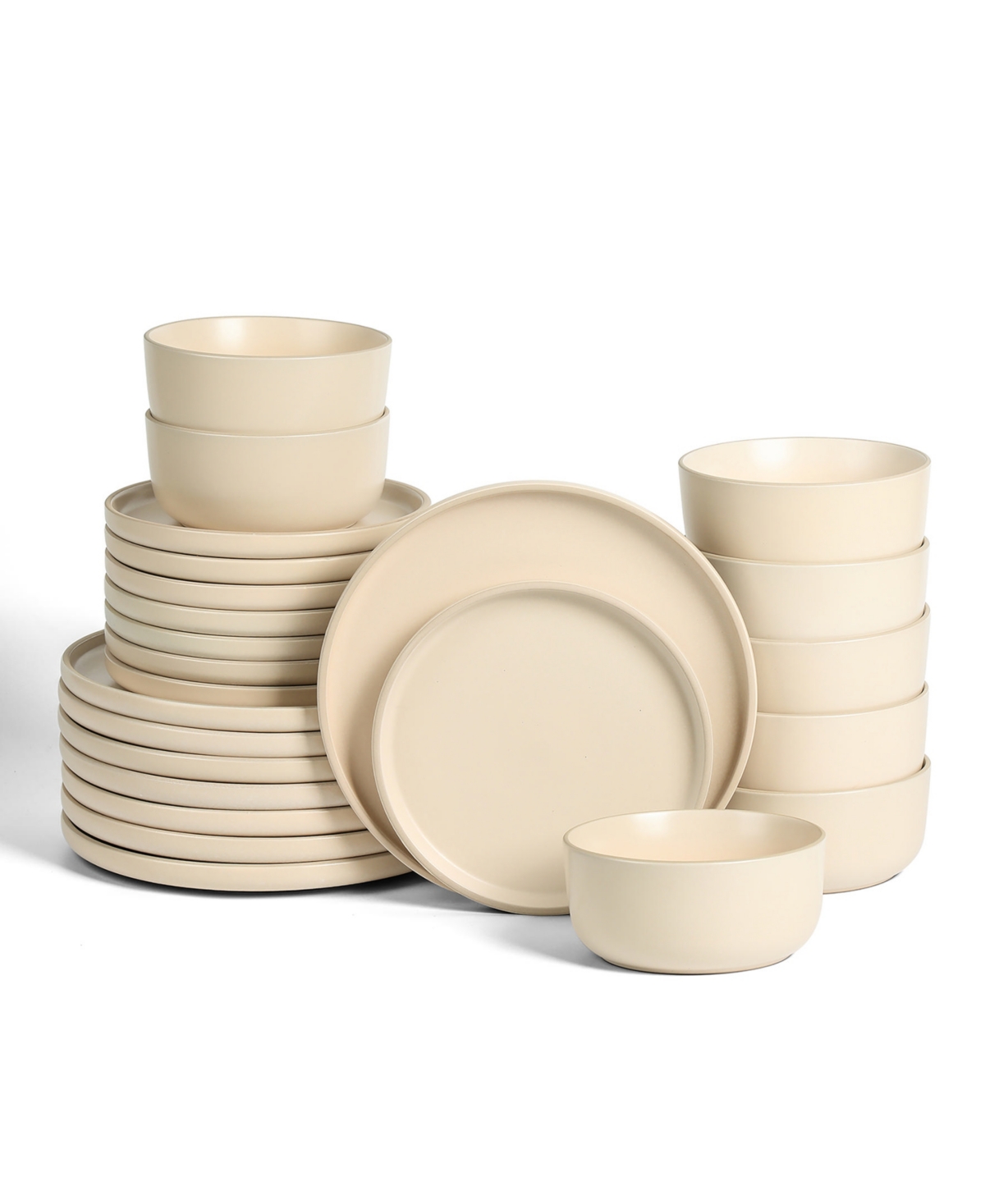 Amber 24 Pc. Dinnerware Set, Service for 8 - Beige