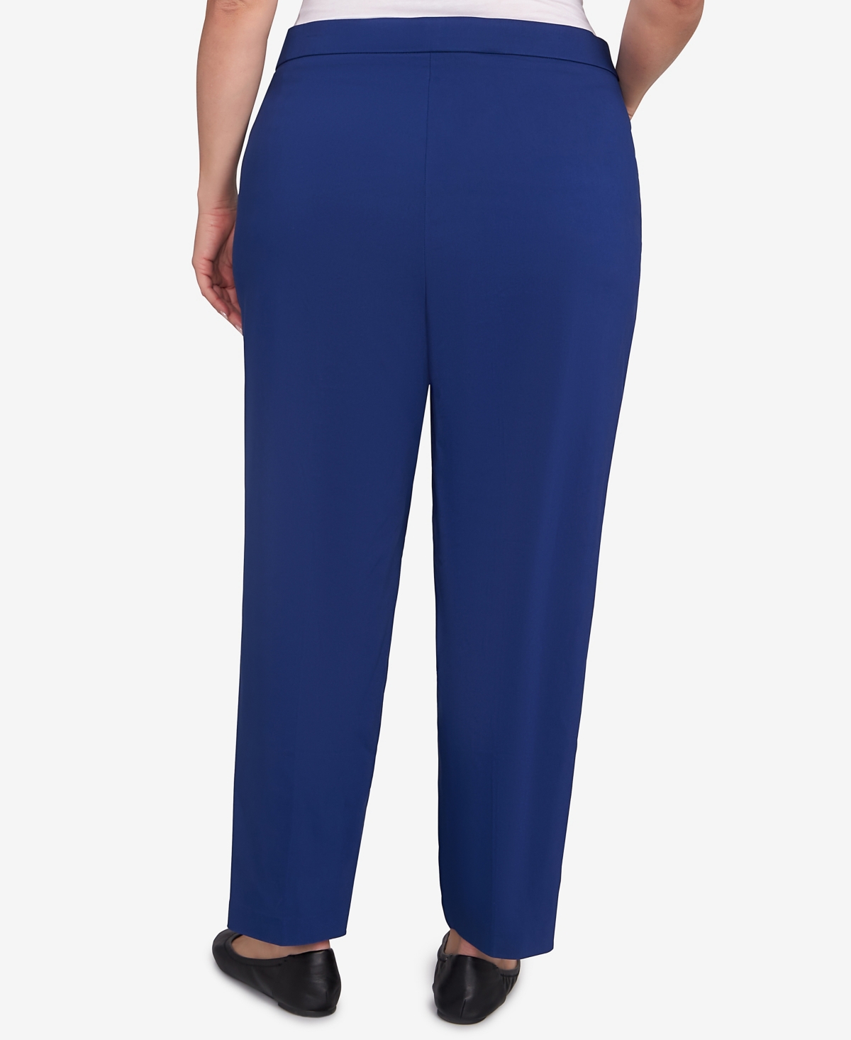 Alfred Dunner Plus Size Classic Allure Fitted Stretch Medium Length Pants In Blue