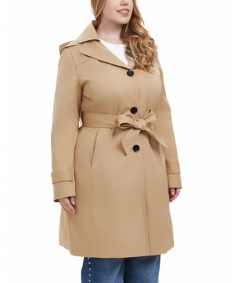 Women's Plus Size Ivy Water Resistant Hooded Trench Coat