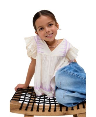 Mariana Flutter Sleeve Embroidered Blouse