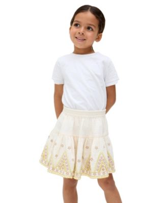 Little Girls Raffya Staranisse Tiered All Over Embroidered Skirt