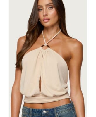 Women's Khalia Backless Cut Out Halter Top