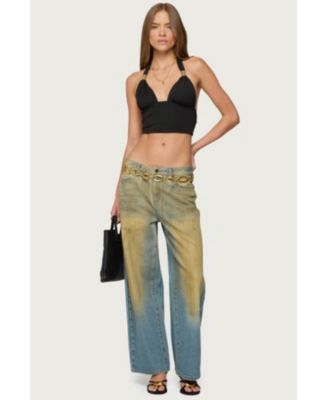 Women's Aiva Backless Plunge Neck Halter Top