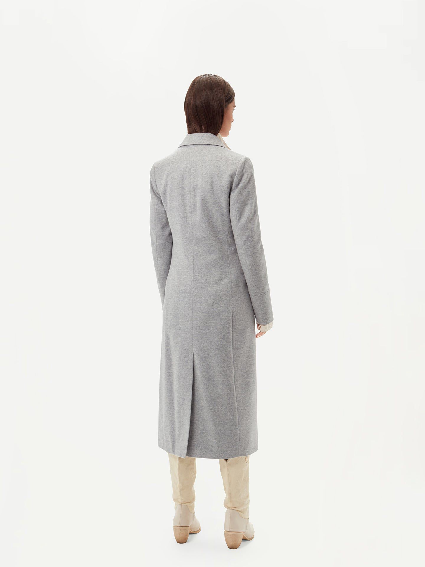 Женское пальто Gobi Cashmere Cashmere Peak Lapel Long, цвет: Серый угольный — фото 5