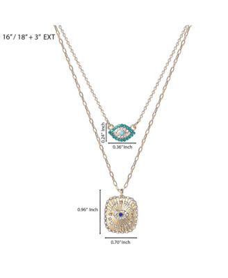 Gold-Tone Layered Evil Eye Pendant Necklace Set