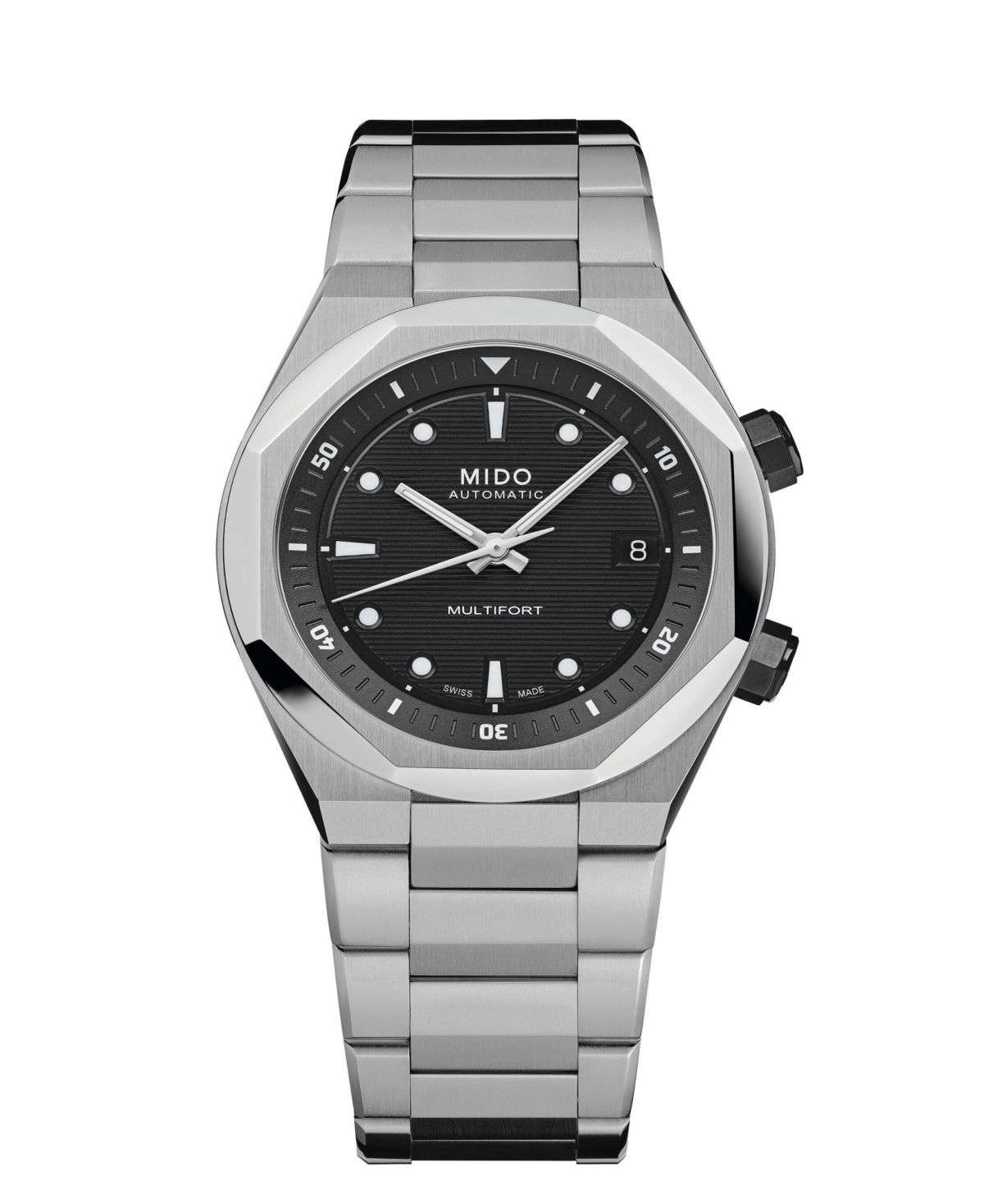Unisex Multifort 8 Black Swiss Automatic Watch, 40mm - Black