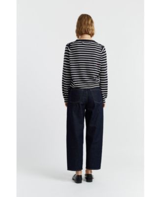 Women's Wool Cashmere Heart Breton Cardigan