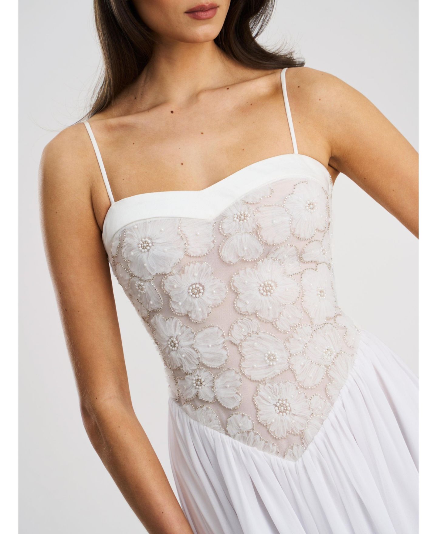 Женское платье Miss Circle Ucille White Embroidered Chiffon Maxi, цвет: Белый — фото 6