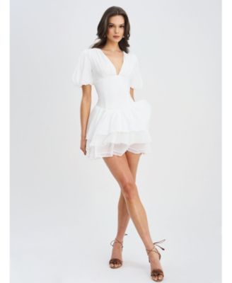 Women's Caitlyn Bubble Sleeve Layered Mini Corset Dress