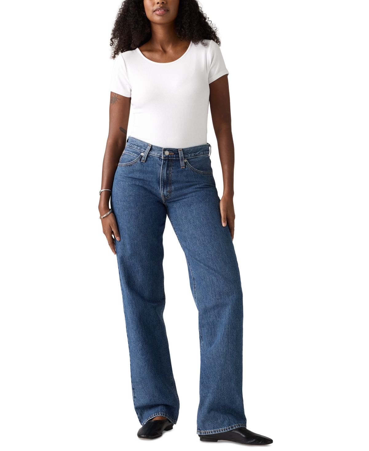 Levi's Women's Mid Rise Cotton 94 Baggy Jeans
