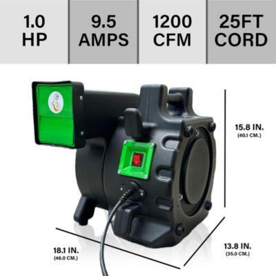 1 HP Green Inflatable Blower - 16G, Stackable Design, 25ft Cord for Quick Setup