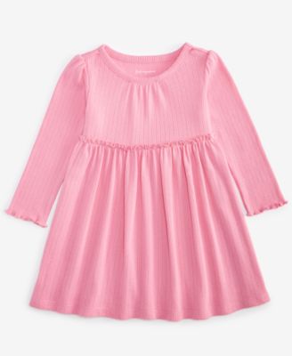 First Impressions - Baby Girls Long-Sleeve Solid Pointelle Dress