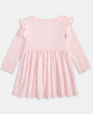 Baby Girls Long Sleeve Ditsy Floral Print Dress