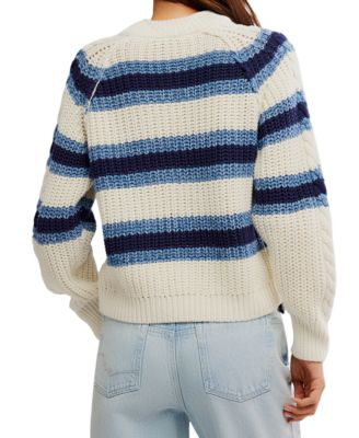 Women's Frankie Striped Cotton Cable Knit Sweater