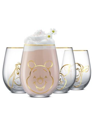 Pooh Spirits Hero Faces Stemless Drinking Glasses, Set of 4