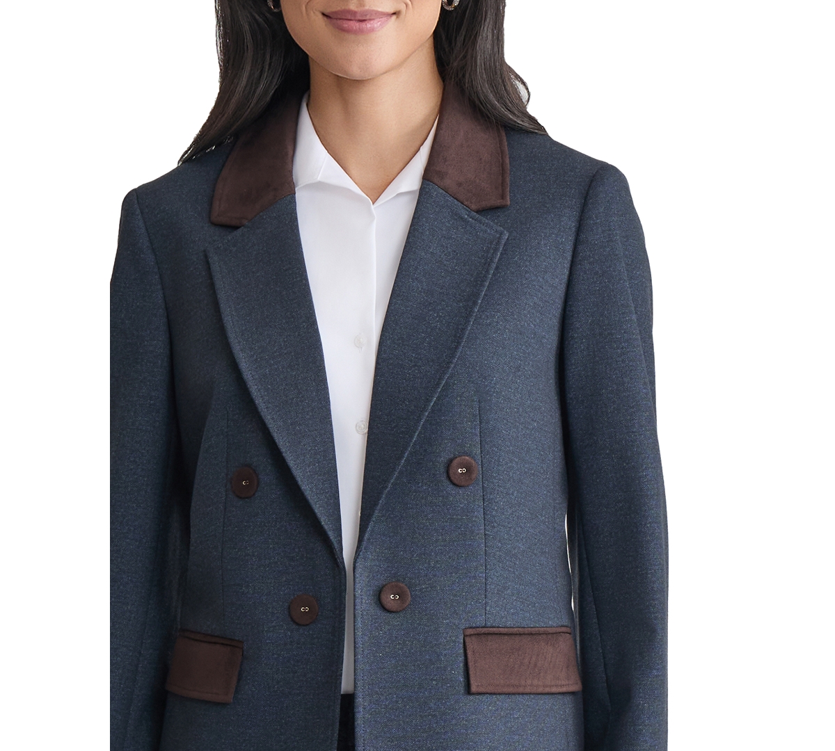 Jones New York Petite Faux Double-Breasted Jacket