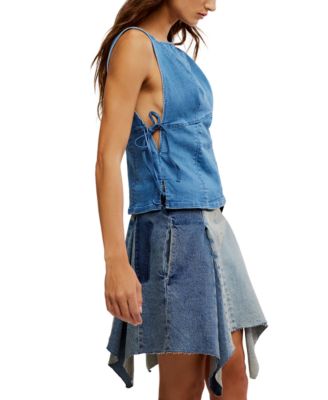 Women's Not My Fault Sleeveless Denim Top