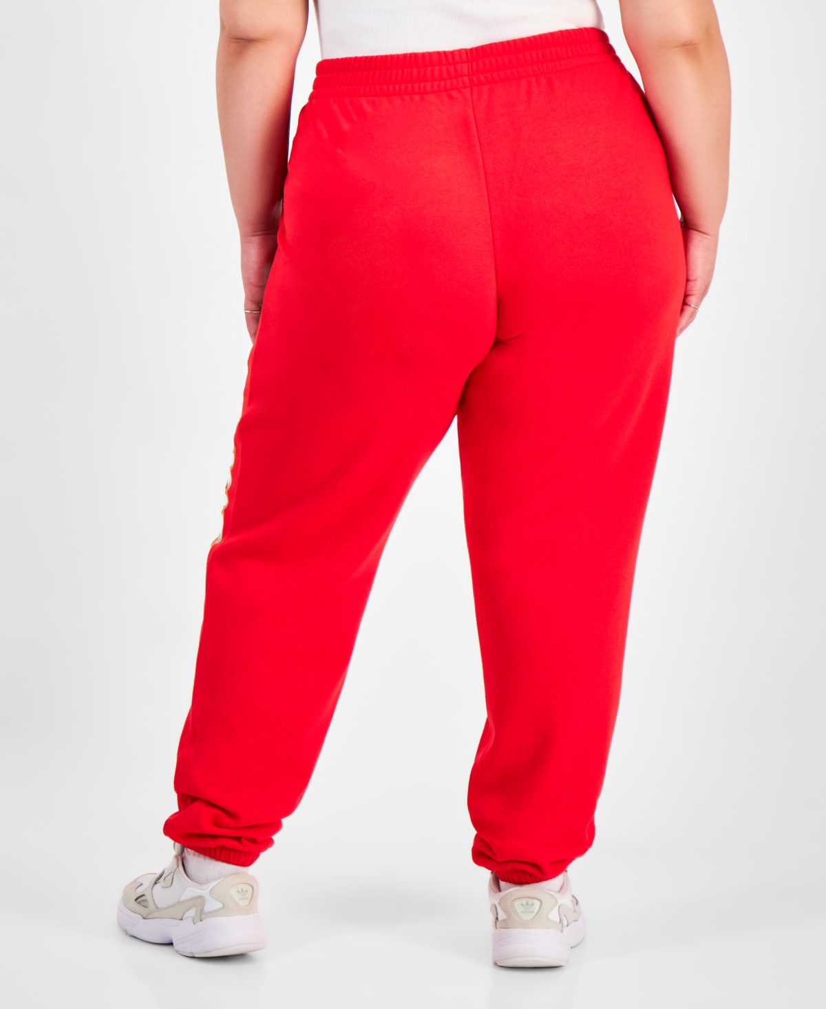 Love Tribe Trendy Plus Size Hello Kitty Holiday Sweatpants In Red