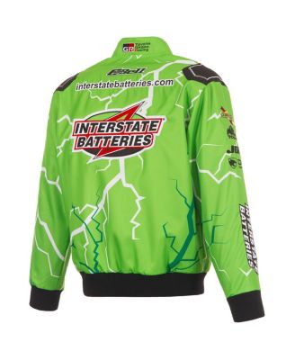 Men's Green Christopher Bell Interstate Batteries Full-Snap Twill Uniform Jacket
