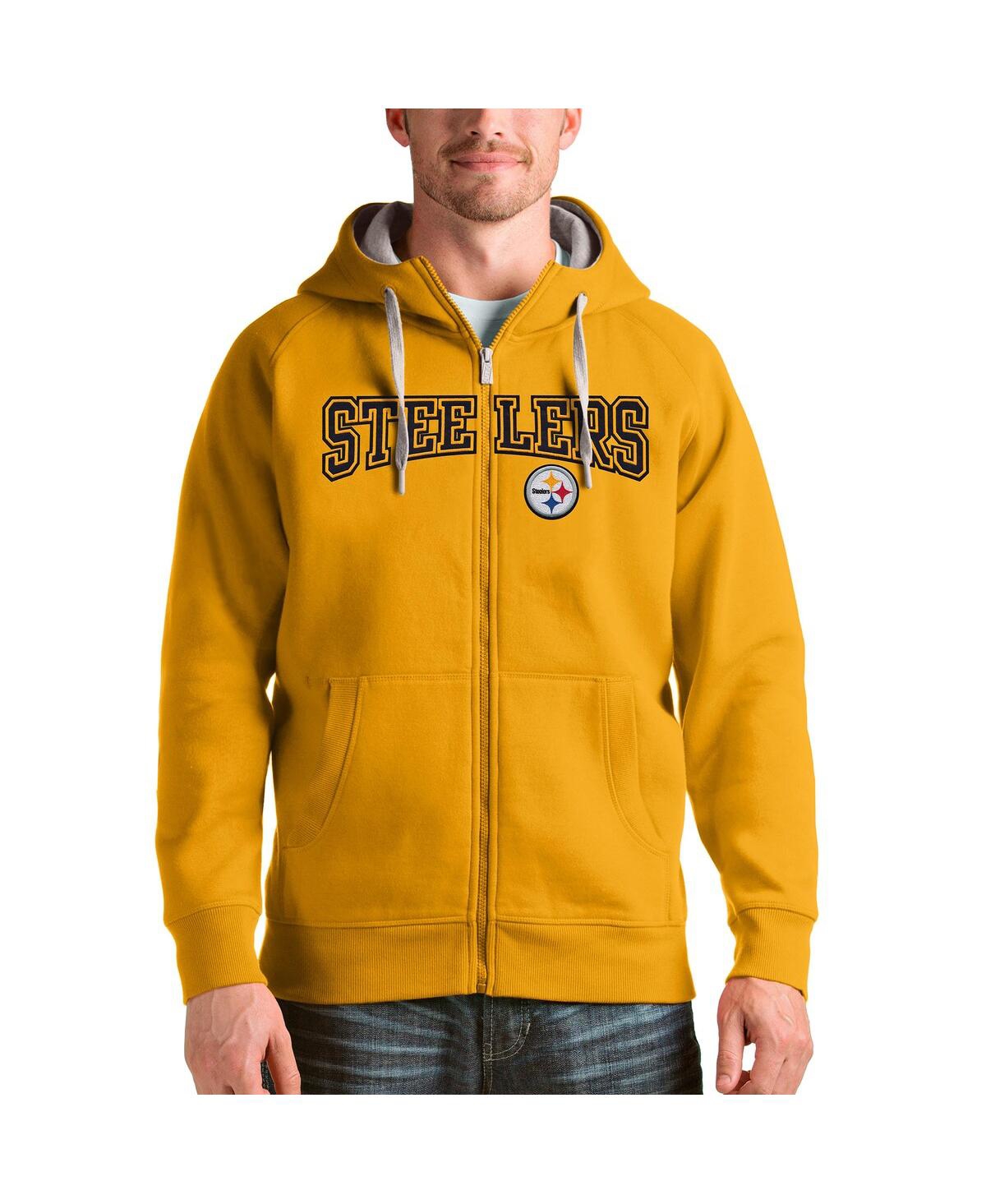 Men's Gold Pittsburgh Steelers Wordmark Victory Full-Zip Hoodie Jacket - Gold