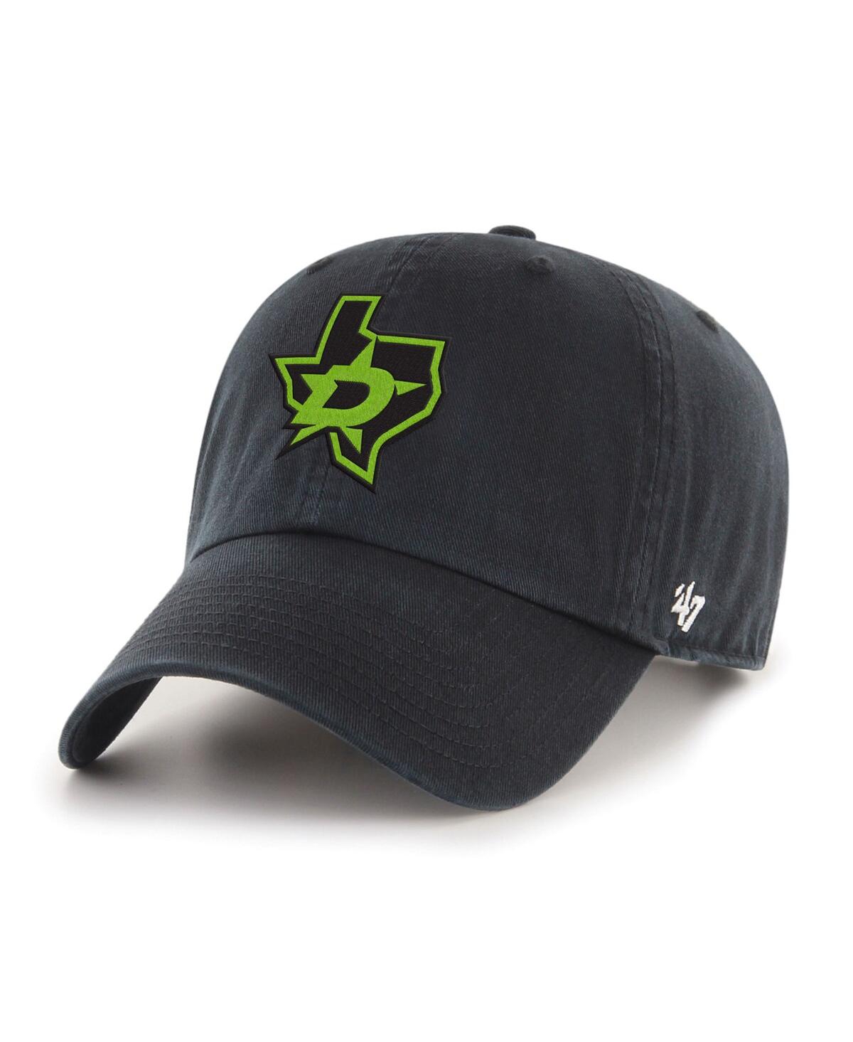 Men's Black Dallas Stars Logo Clean Up Adjustable Hat - Black